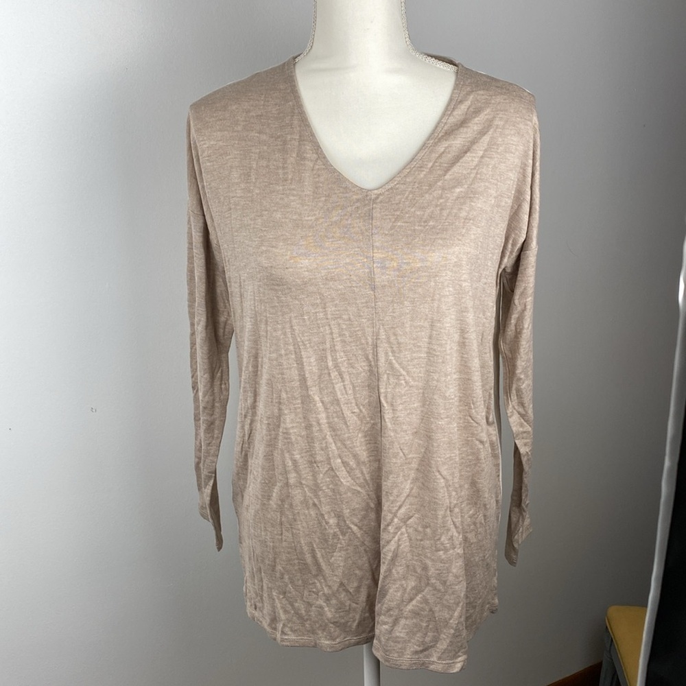 Loft  Lounge Two Tone Long Sleeve Oversized Sweater Top